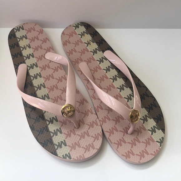 blush pink flip flops